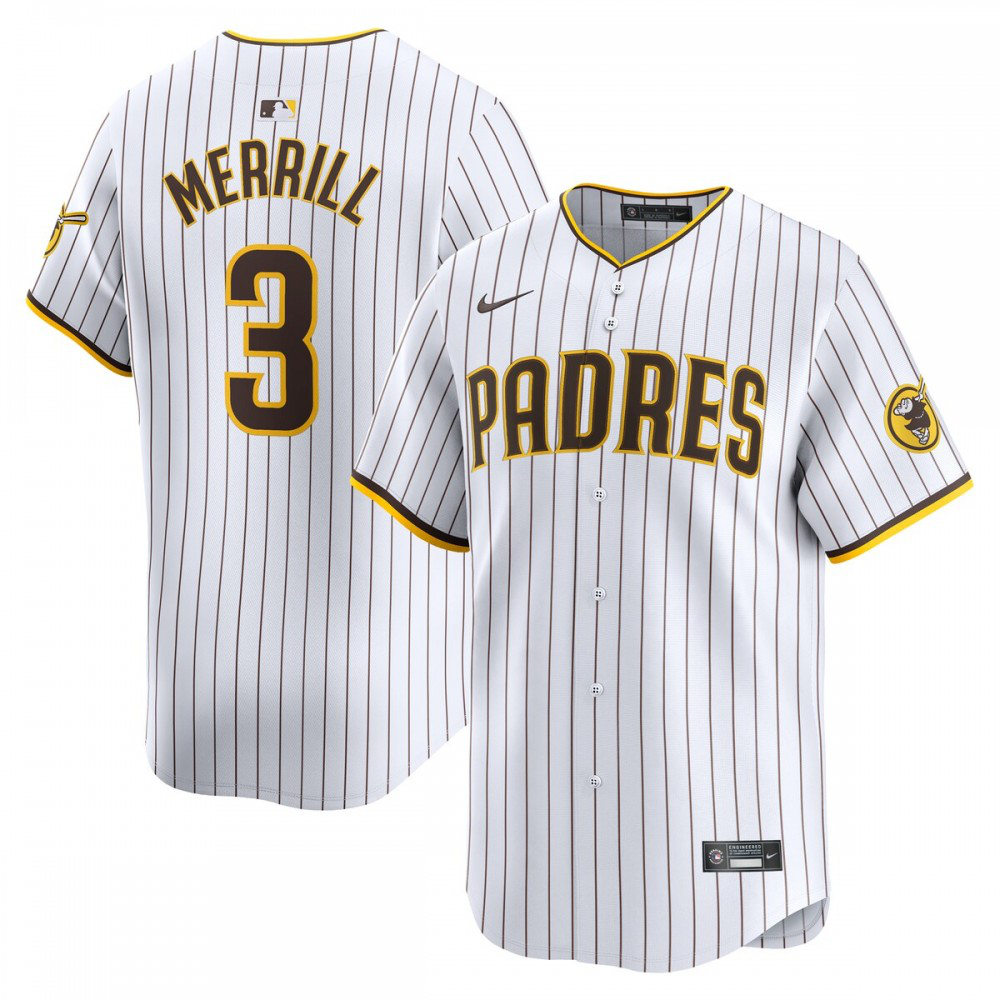 Jackson Merrill San Diego Padres Home Limited Jersey - White-Pro Kit Vault | Brand New 26/27 Sports Jerseys